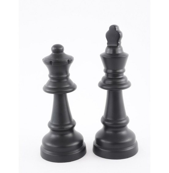 S/2 SATRANÇ OYUNCULARI SİYAH KRAL/KRALIÇE 23CM/26CM