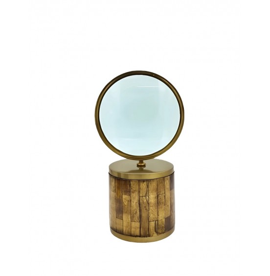 KAHVERENGİ KEMİK STAND ÜZERİNDE BÜYÜTEÇ 15x26,5CM