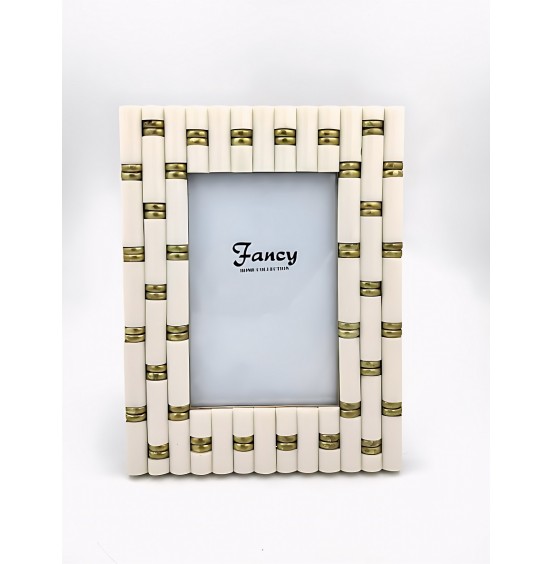 2'Lİ FOTOĞRAF ÇERÇEVESİ SETİ KREM RENK REÇİNE+PİRİNÇ 16,5x21,5 cm