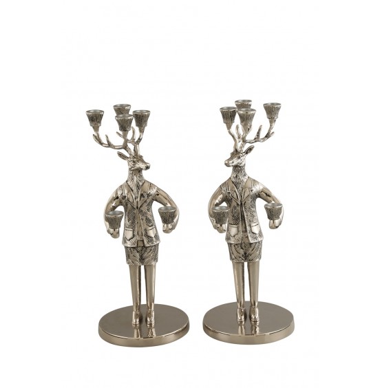 S/2 NİKEL MUM CERFS 15x21x44CM