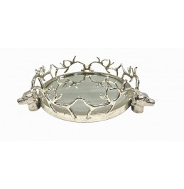 YUVARLAK AYNA TEPSİ NİKEL CERF 28x12,5CM