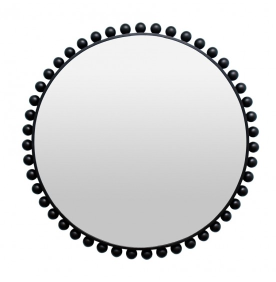 SİYAH YUVARLAK METAL AYNA 110cm