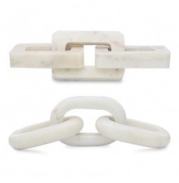 S/2 DEKORATİF OBJE BEYAZ MERMER 33x10,5x3CM