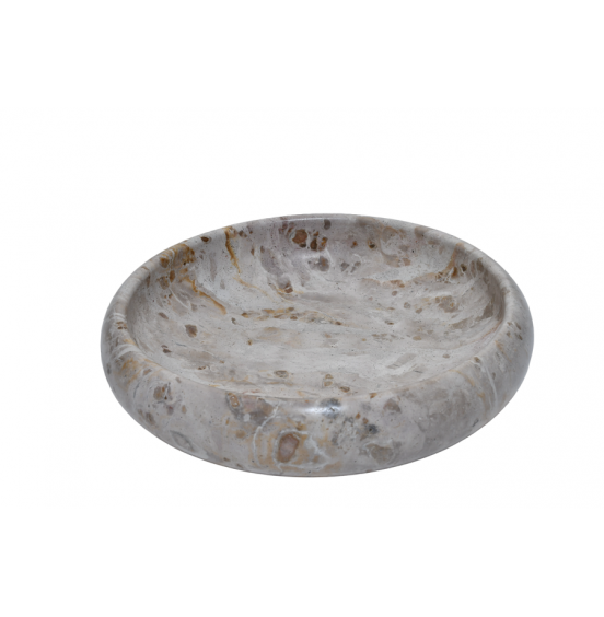 S/2 YUVARLAK KASE KAHVE MERMER 26x6cm
