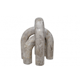 S/3 KAHVERENGİ MERMER MİNİMALİST YAY HEYKELİ 20CM