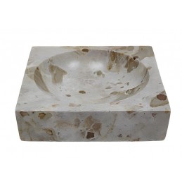 S/2 KAHVERENGİ MERMER KARE KASE 20x20x5CM