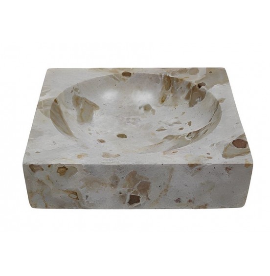 S/2 KAHVERENGİ MERMER KARE KASE 20x20x5CM