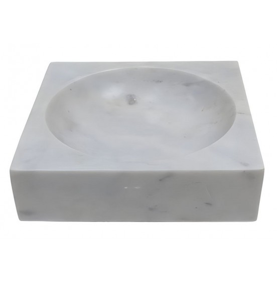 S/2 BEYAZ MERMER KARE KASE 20x20x5CM