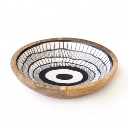 S/6 DOĞAL AHŞAP KASE ETNİK 18x4,5CM