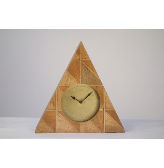 AHŞAP ÜÇGEN SAAT 35x10x35CM