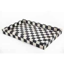 AHŞAP DİKDÖRTGEN TEPSİ SİYAH/BEYAZ 60x40x6CM AHŞAP DİKDÖRTGEN TEPSİ SİYAH/BEYAZ 60x40x6CM