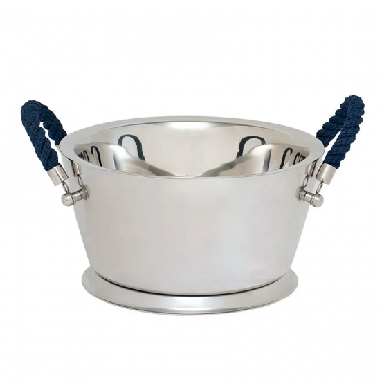 ŞAMPANYA SOĞUTUCU NİKEL+MAVİ HALAT KOLU 37x21CM