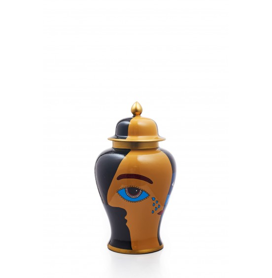 KAVANOZ YÜZ PORSELEN ÇOK RENKLİ  33CM