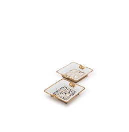 KÜLLÜK BEYAZ GÜMÜŞ ALTIN ​​SERAMİK  12,5x12,5CM  SET2x2