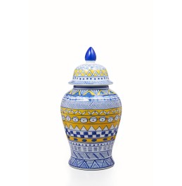 KÜP SERAMİK MAVİBEYAZSARI  24x46CM