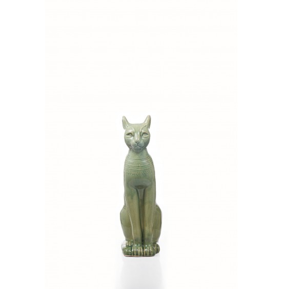 YEŞİL SERAMİK KEDİ  SET4 16X11X35CM
