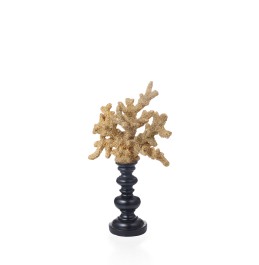 BEYAZALTIN ​​REÇİNE MERCAN, SİYAH STANDLI  45CM