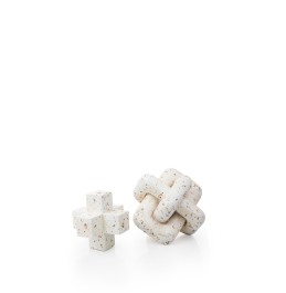 S2 KREM REÇİNE DEKORATİF OBJE  21x20x18CM 14x14x14CM