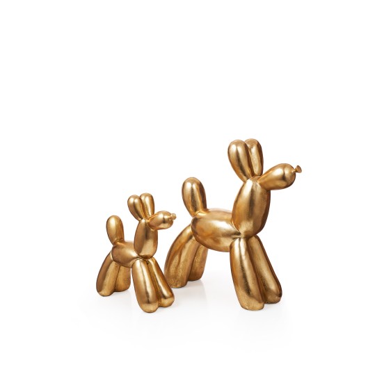 GOLD REÇİNE BALON KÖPEK  28x10x26CM 40x14x41CM 2Lİ